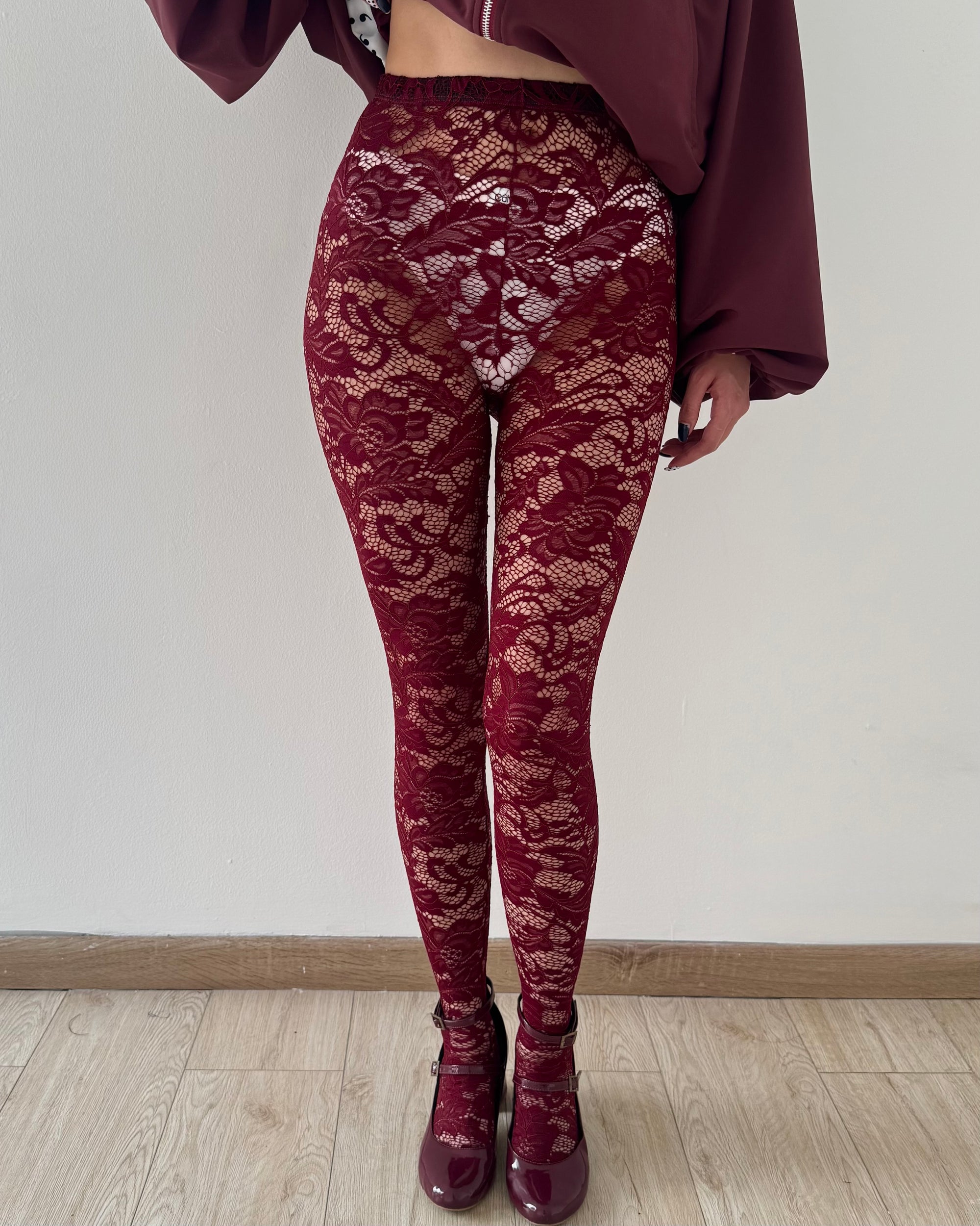 Medias Isa Burgundy