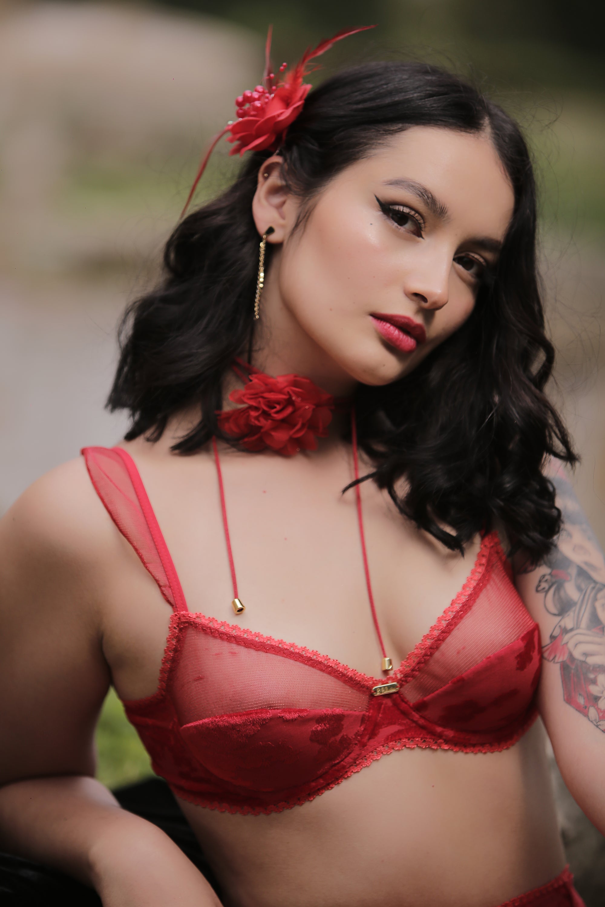 Bra Velvet Red